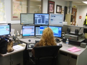 A dispatcher transitions to the new MCC 7500 console at BCSO